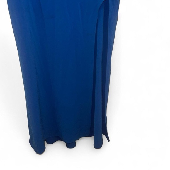 HALSTON HERITAGE Notched Strapless Gown Blue Size 4 - Picture 3 of 9